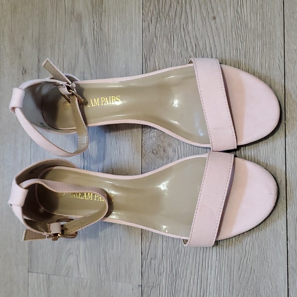 Women's pink low profile wedge shoes